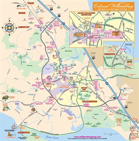 williamsburg map and visitors guide.